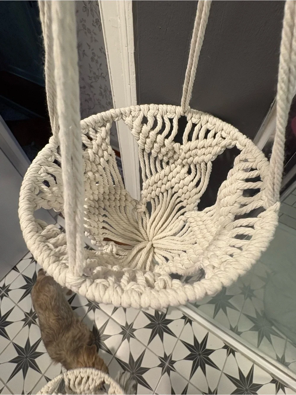 Set of 2 Macramé Plant Hangers - Cream Boho Décor